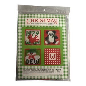Vintage 1979 Studio 12 Christmas Needlepoint Ornaments Kit #2505 Makes 12 *New